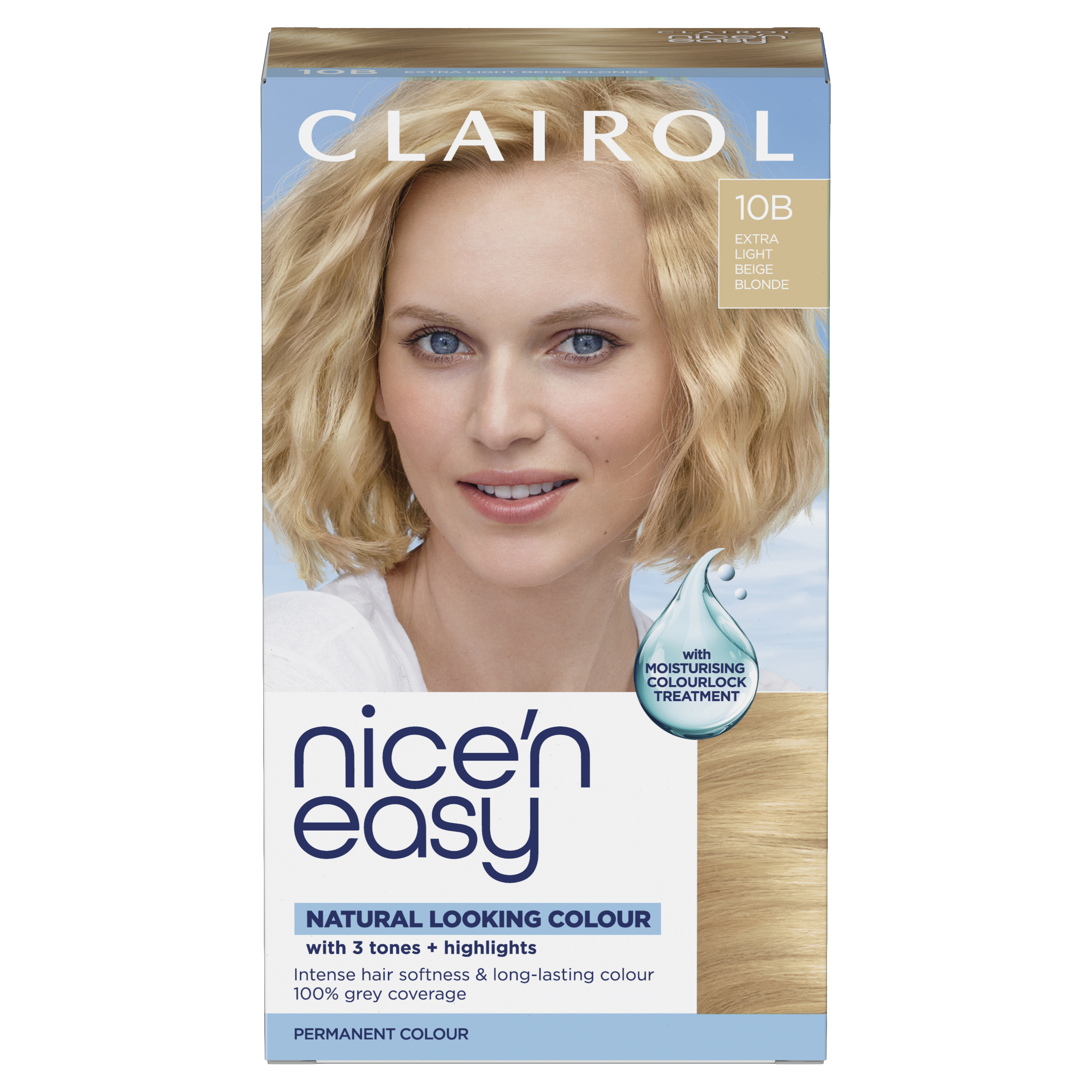 Clairol Nice'n Easy Permanent Hair Dye, 10B Extra Light Beige