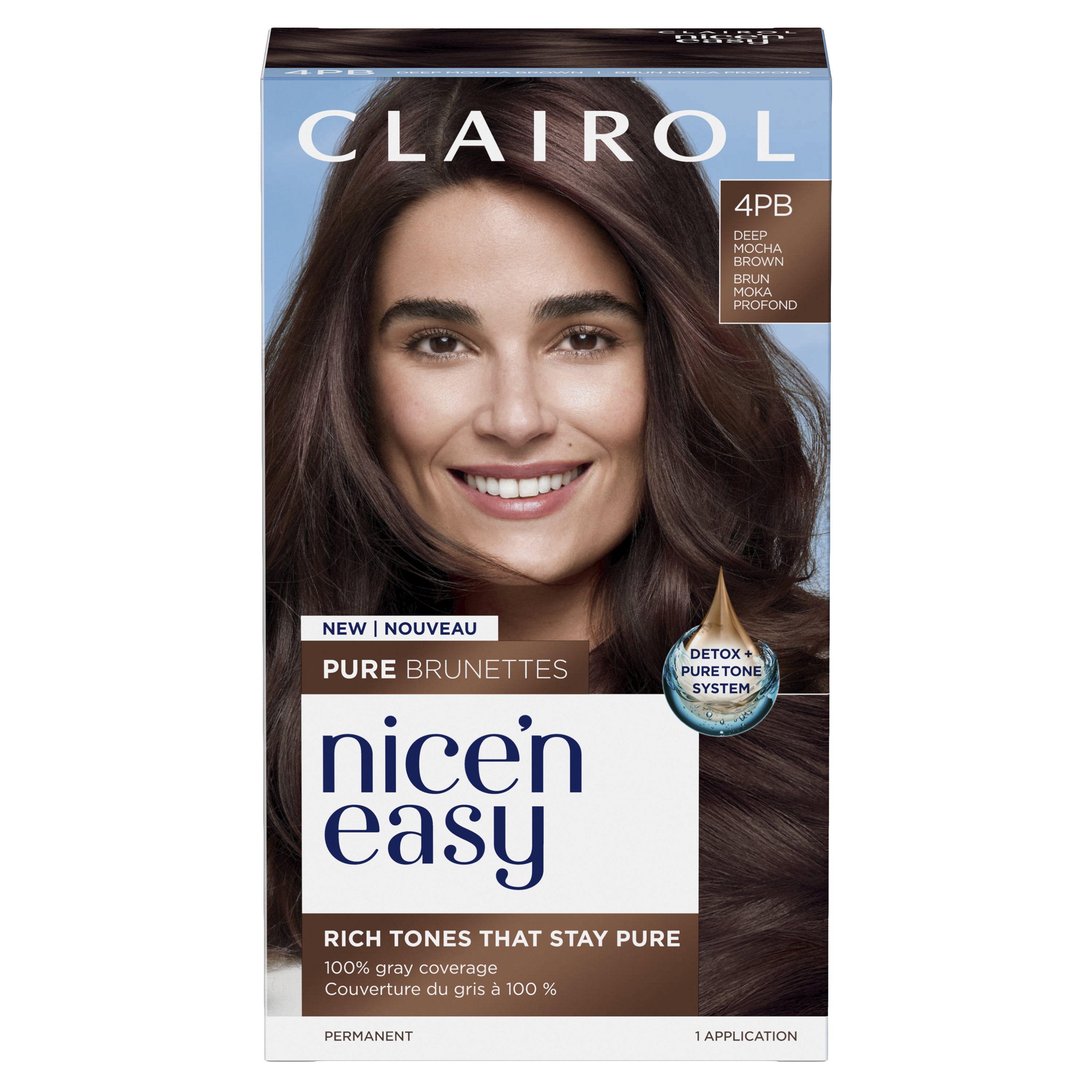 Clairol Nice'n Easy Permanent Hair Dye, 4PB Deep Mocha Brown, 1