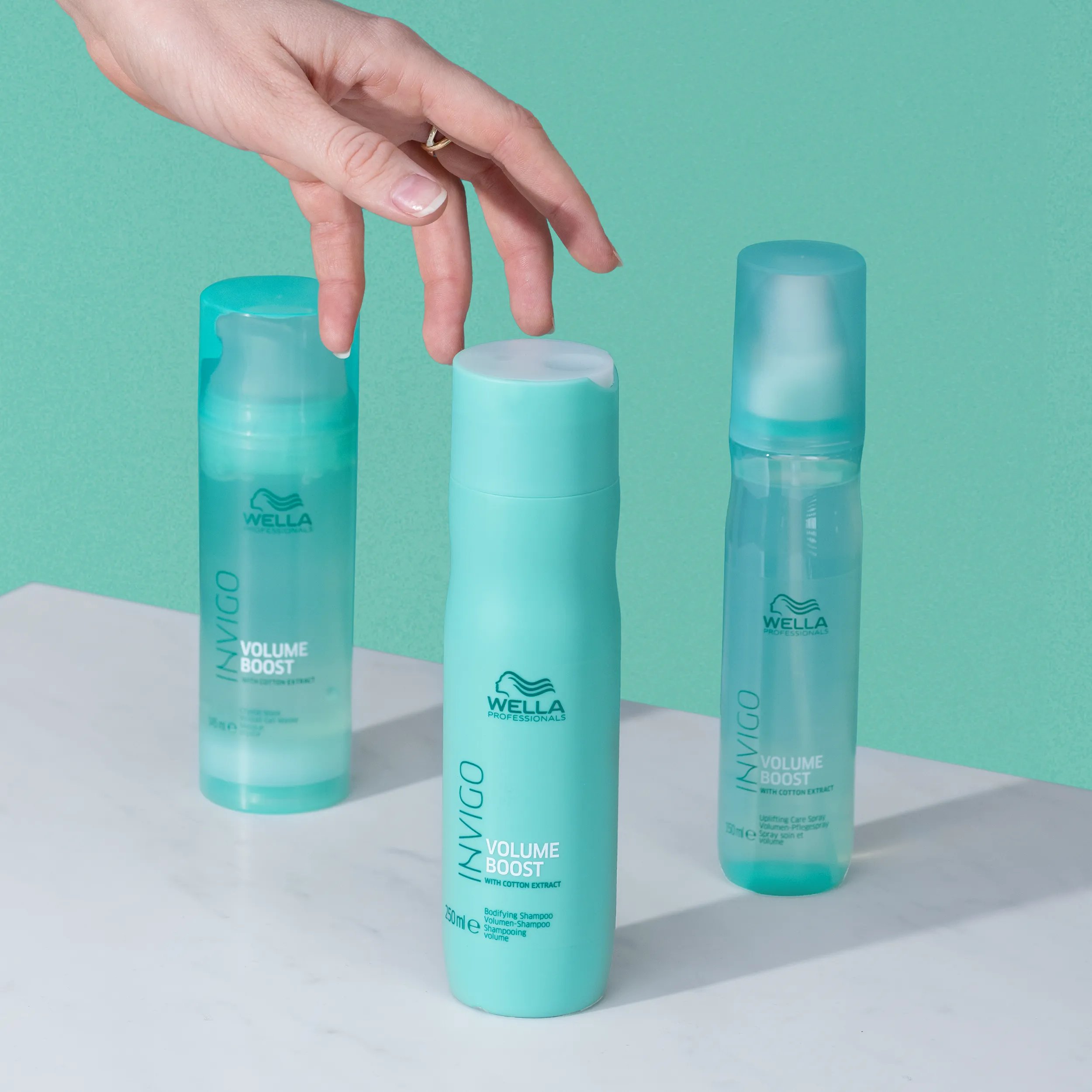 Group shot of Invigo Volume Boost products