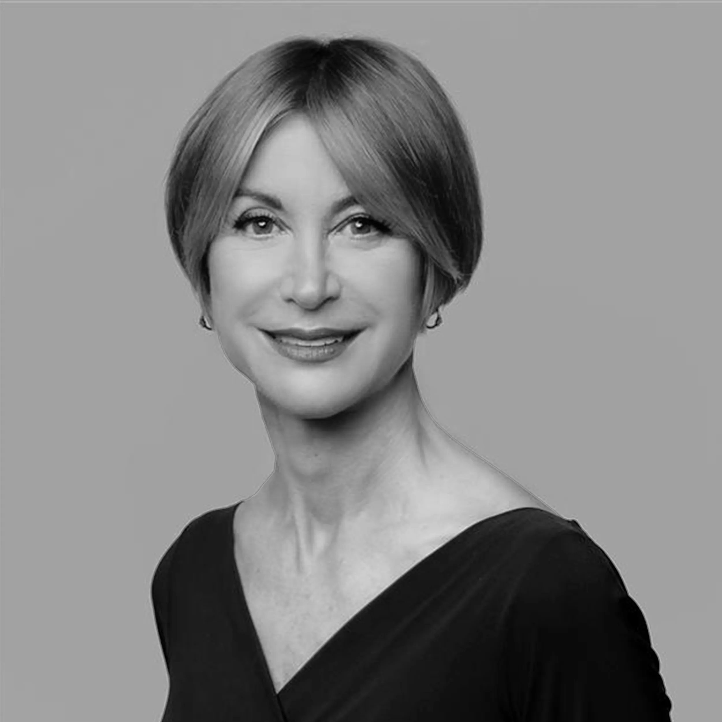 Black and white photo of Sonya Dove