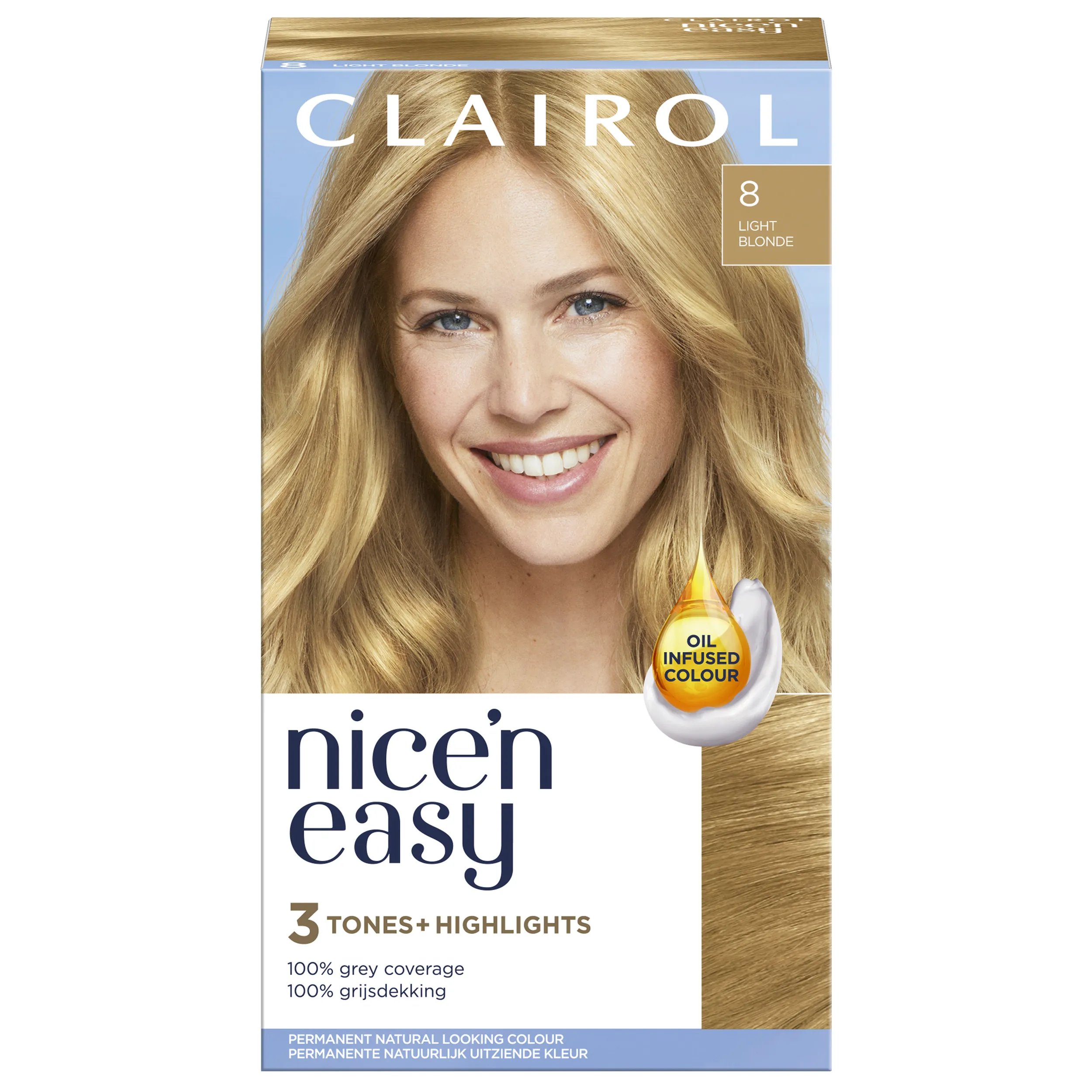 Clairol Nice'n Easy kestoväri, 8 Medium Blonde