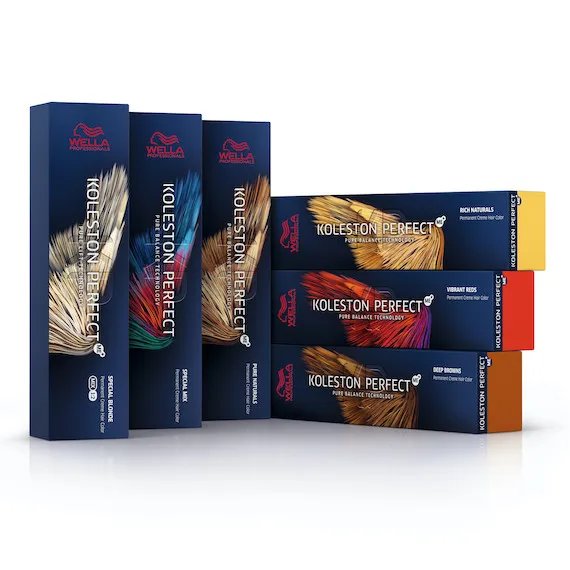 Boxes of Koleston Perfect hair color.
