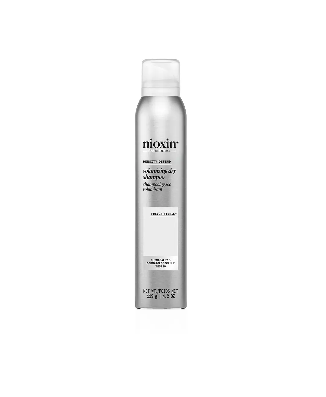 Nioxin Volumizing Dry Shampoo bottle against white background