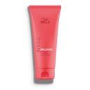 Packshot of Wella Professionals Invigo Brilliance Vibrant Color Conditioner for fine/normal hair - a red bottle with white font and a darker red Wella logo.