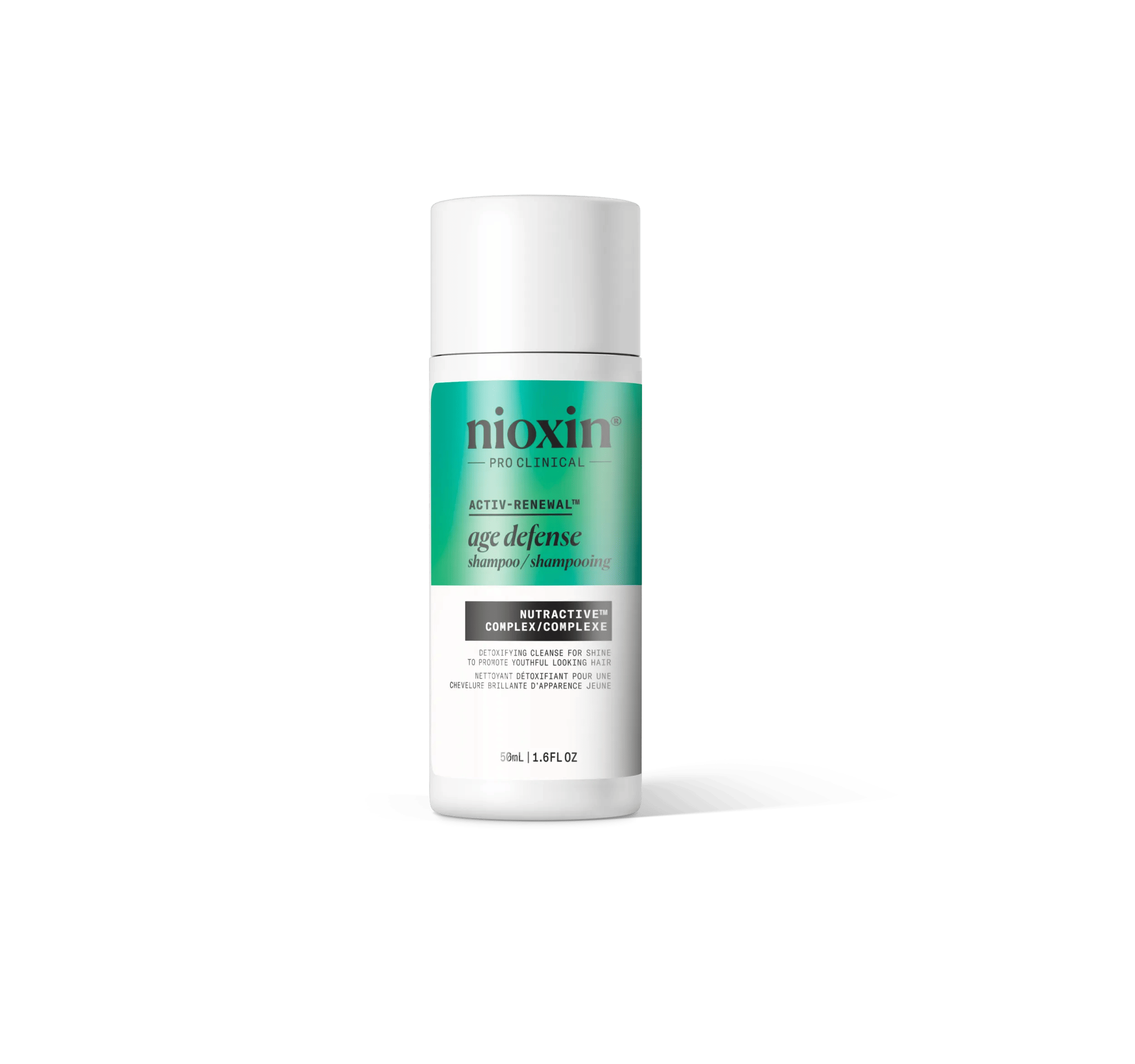 age defense shampoo bottle