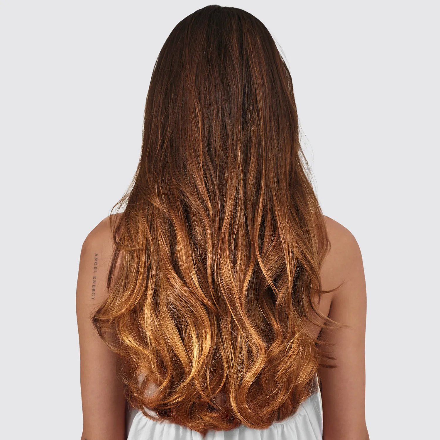 Model with long brown hair