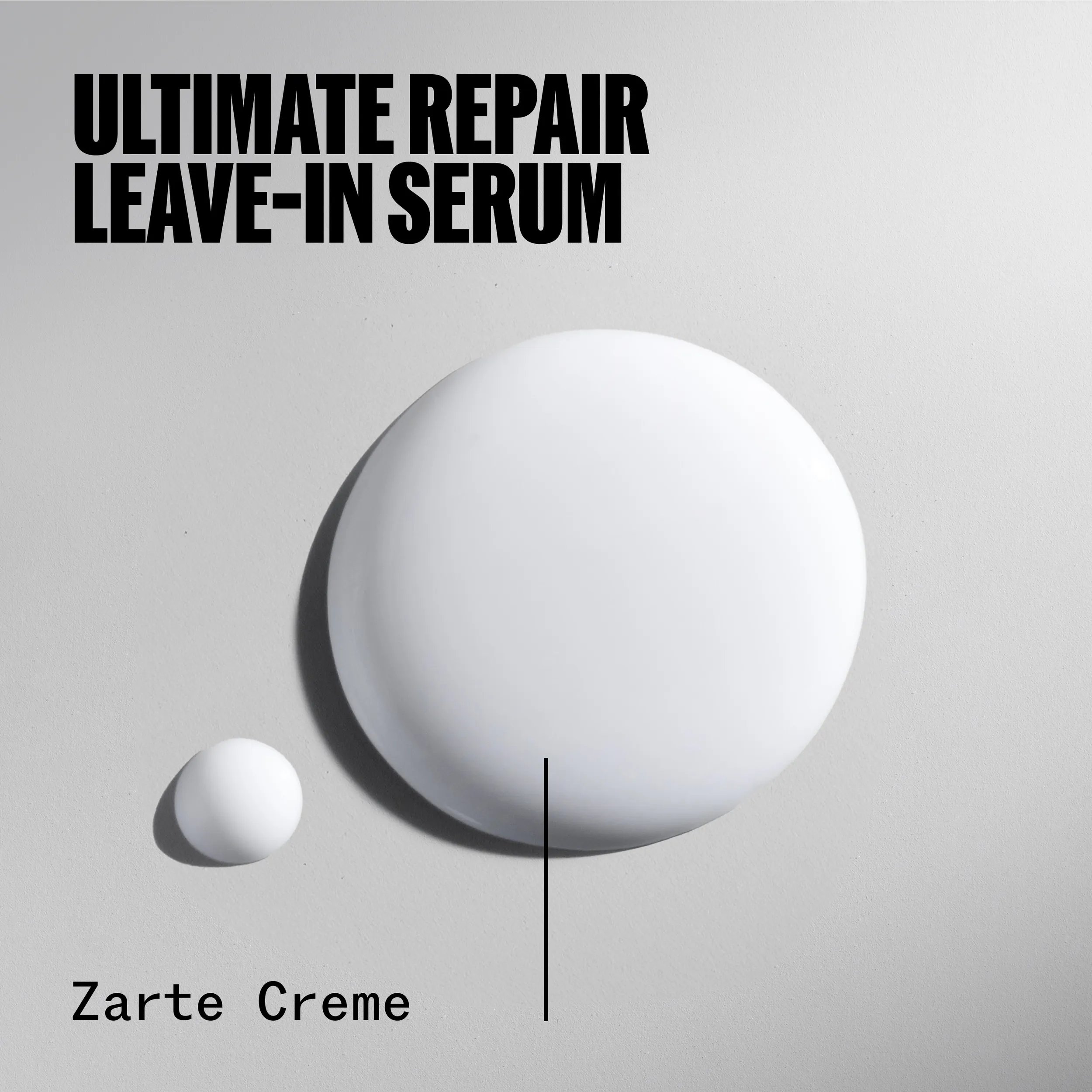 Drop of Ultimate Repair Leave-In. Text reads Delicate Cream.