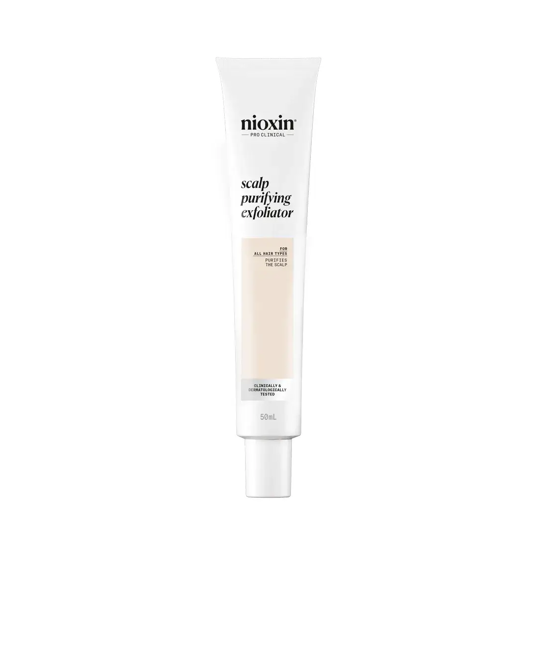 nioxin scalp purifying exfoliator su sfondo bianco