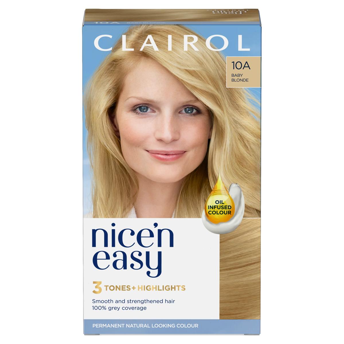Clairol Nice'n Easy Permanent Hair Dye, 10A Baby Blonde, 1 kit | Clairol GB