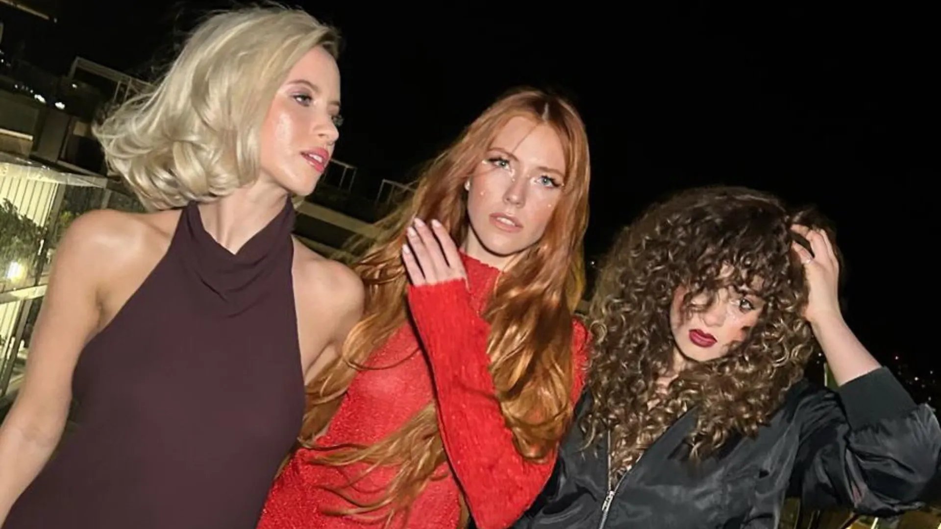 Three models: one with platinum blonde hair, one with strawberry blonde hair and one with chocolate brown hair.