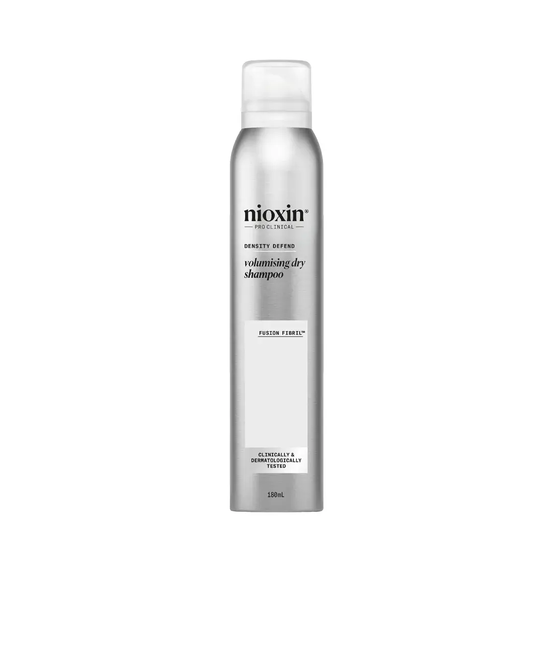 Flacone di Nioxin Volumising Dry Shampoo su sfondo bianco