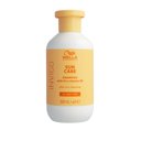 Packshot of Wella Professionals Invigo Sun Shampoo a yellow bottle with red font and a  red Wella logo.