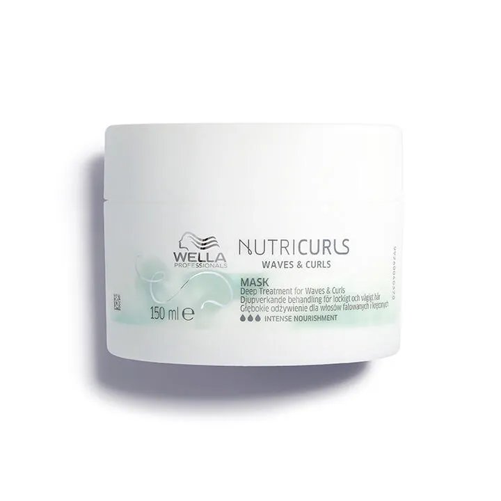 White jar of Wella Professionals NutriCurls Waves & Curls Mask.