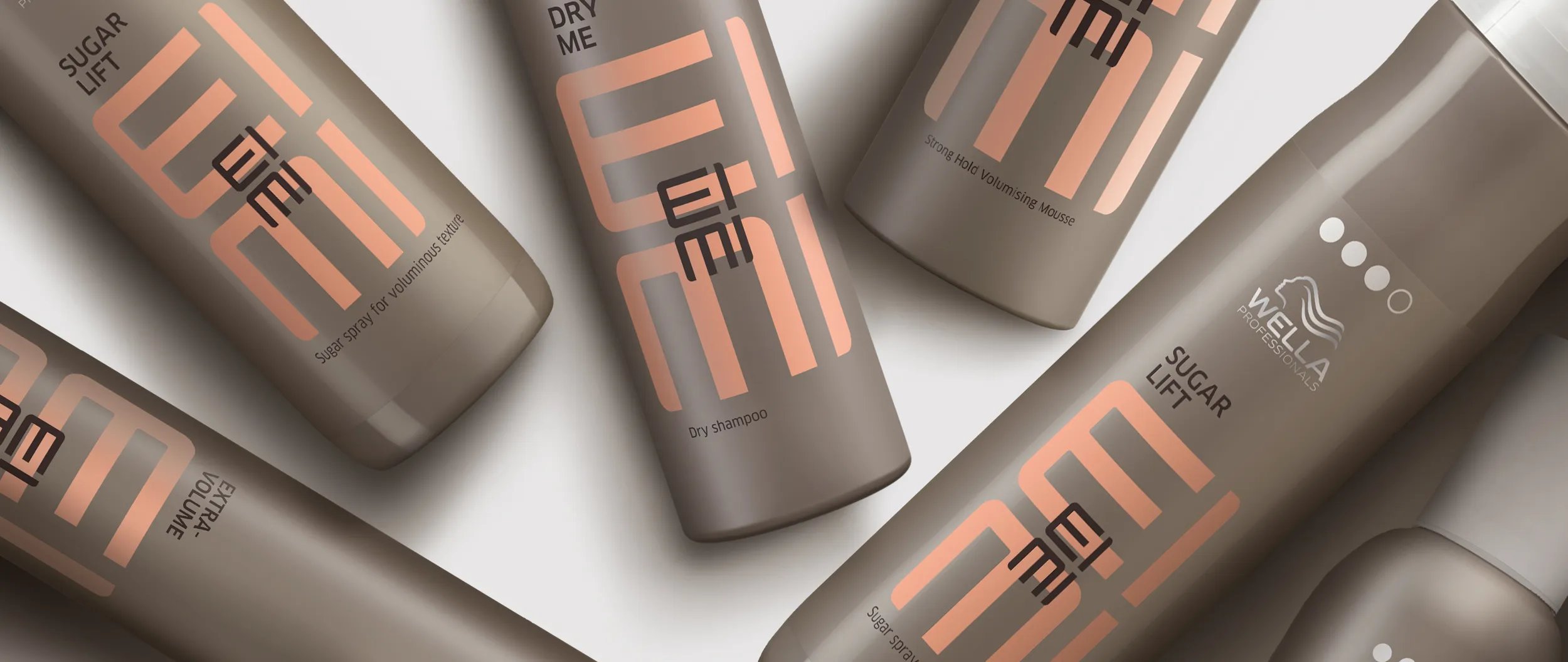 Wella EIMI hair styling products.