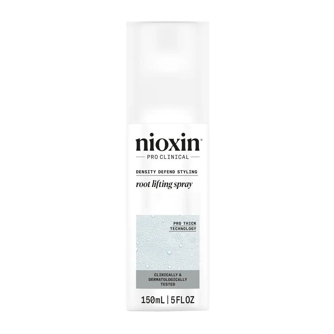 Nioxin Root Lifting Spray bottle against white background