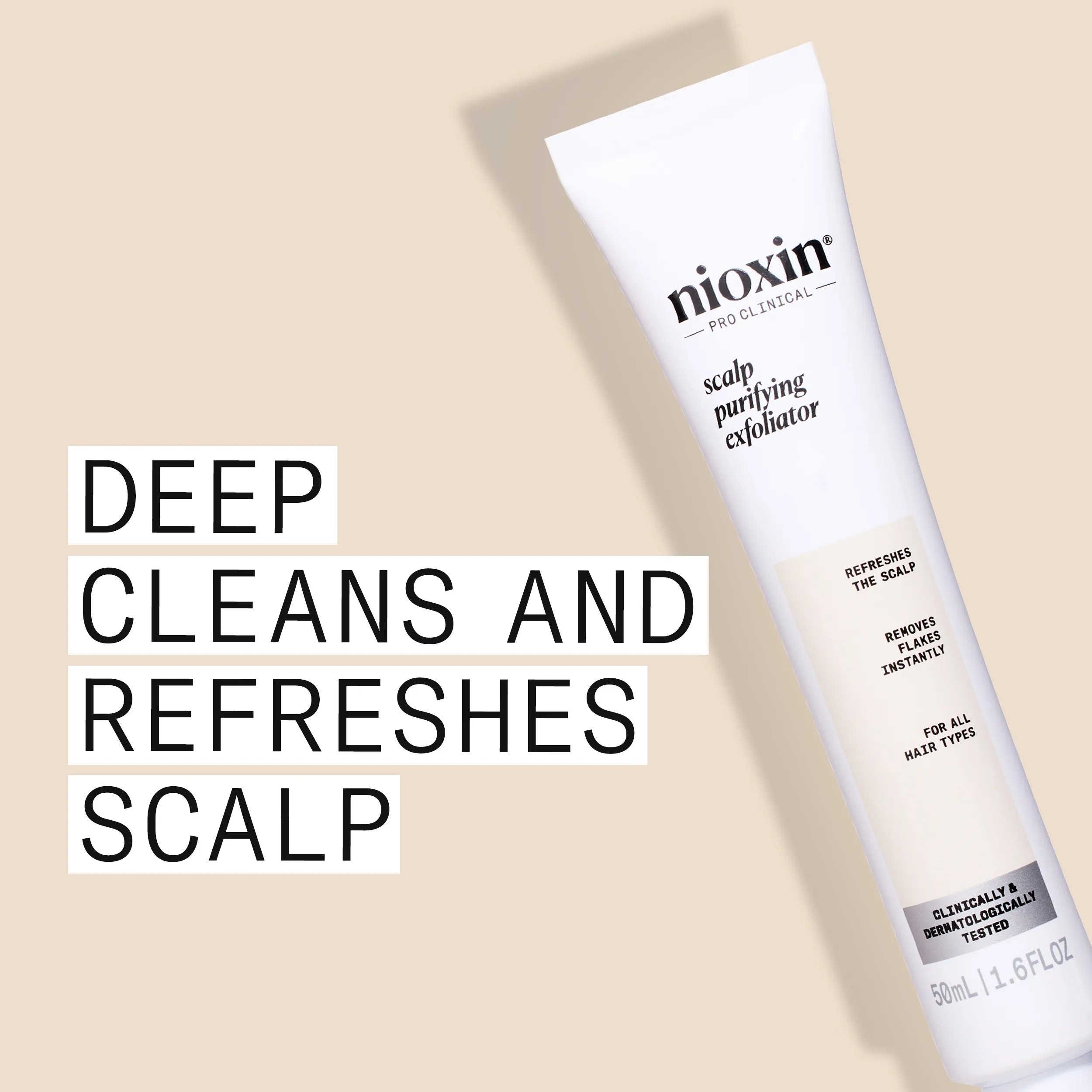 Nioxin scalp purifying exfoliator deep cleans and refreshes scalp

