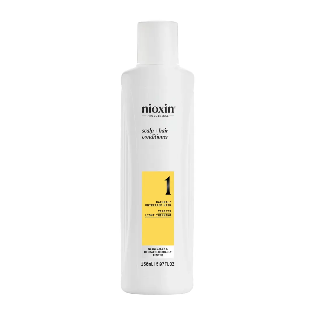 nioxin system 1 scalp and hair conditioner bottle against white background