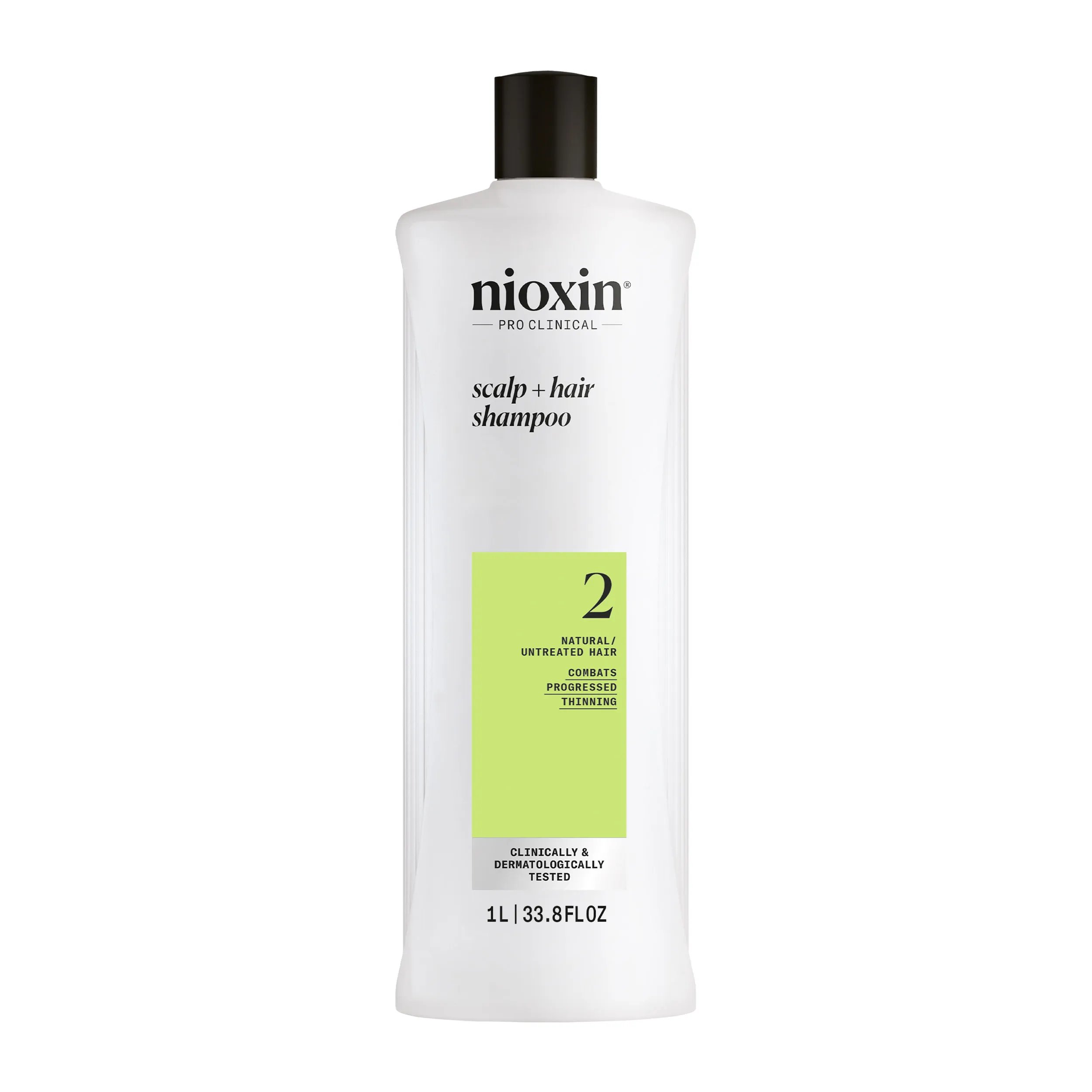 Nioxin System 2 shampoo bottle against white background
