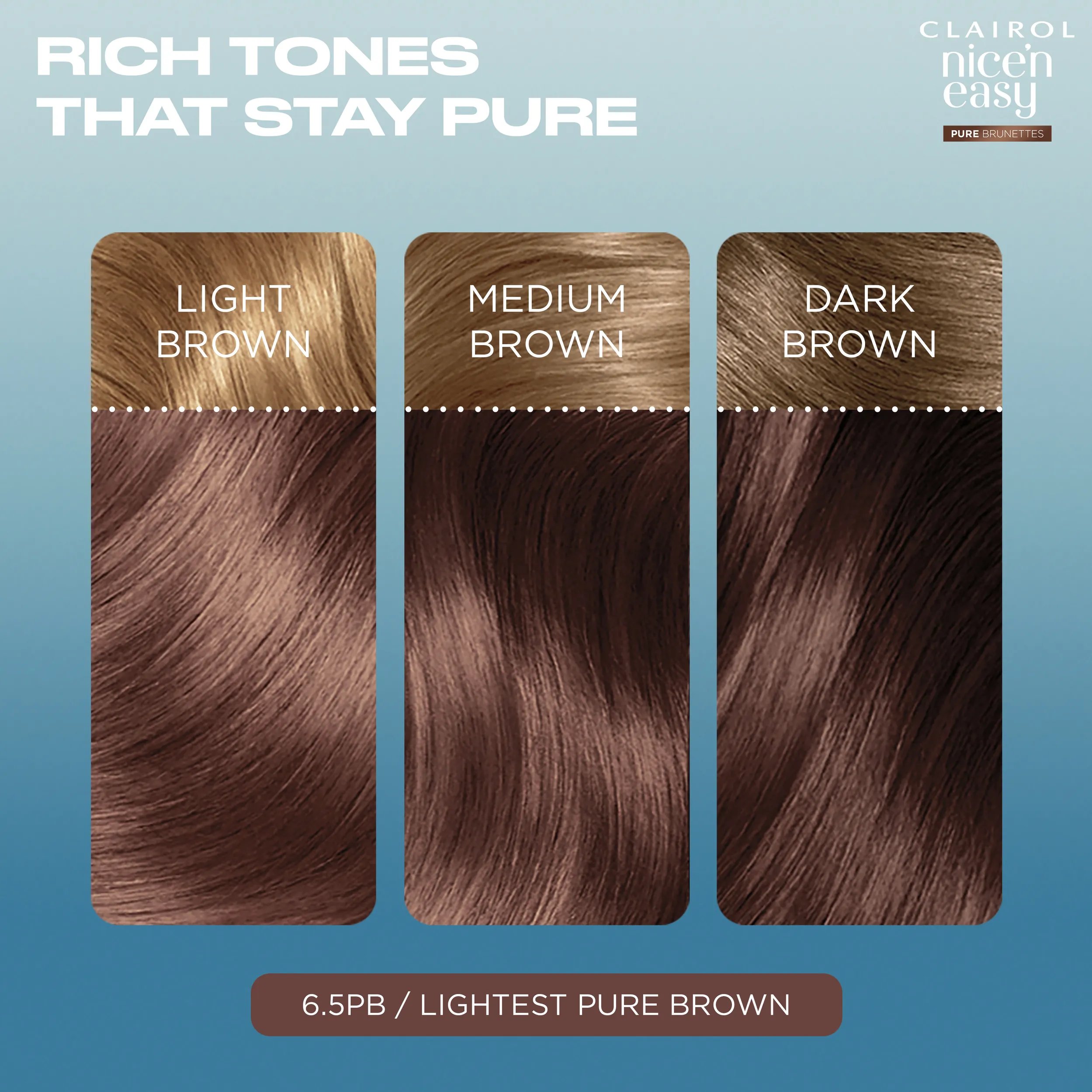 Nice'n Easy 6.5PB Lightest Latte Brown Colour Results Swatch