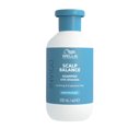 Packshot of Wella Professionals Invigo scalp balance Shampoo  a blue bottle with white font. 