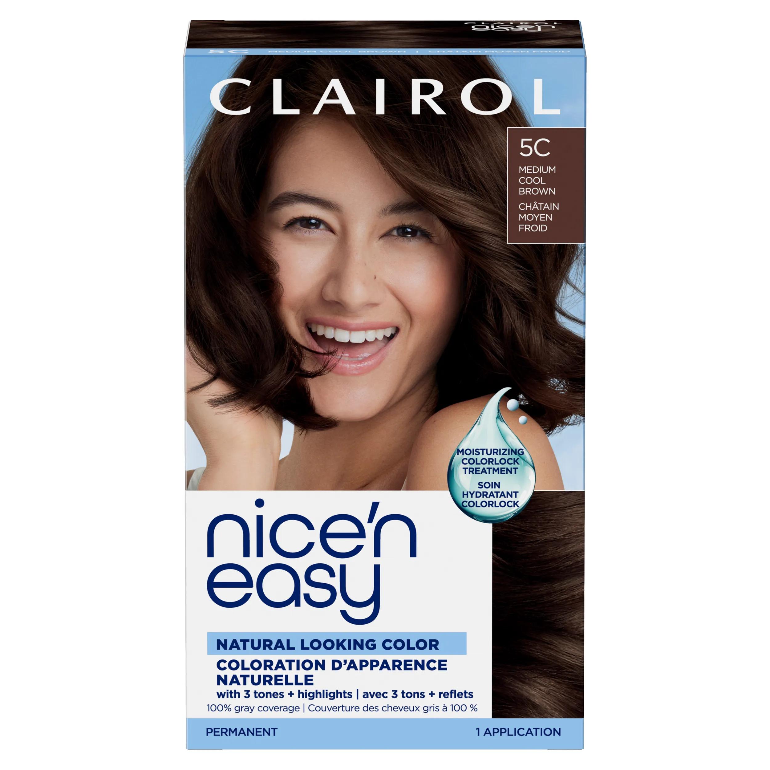 Clairol Nice'n Easy Permanent Hair Dye, 5C Medium Cool Brown, 1