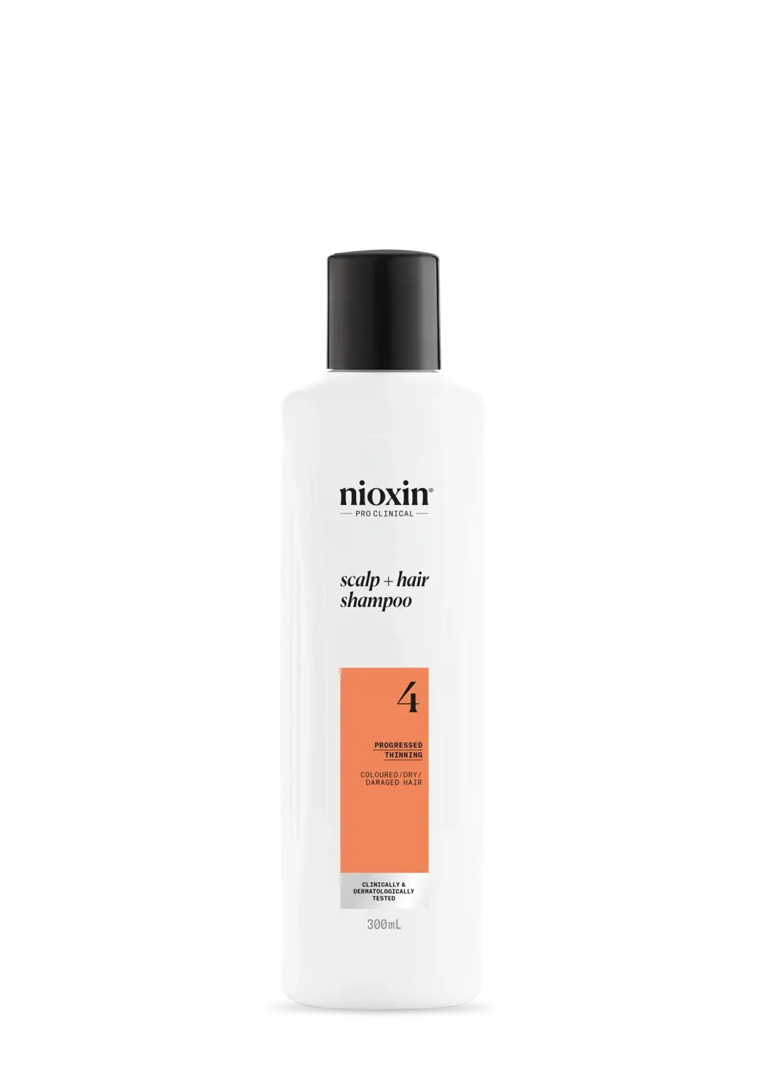 Nioxin System 4 shampoo bottle against white background