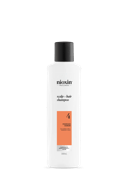 Nioxin System 4 shampoo bottle against white background
