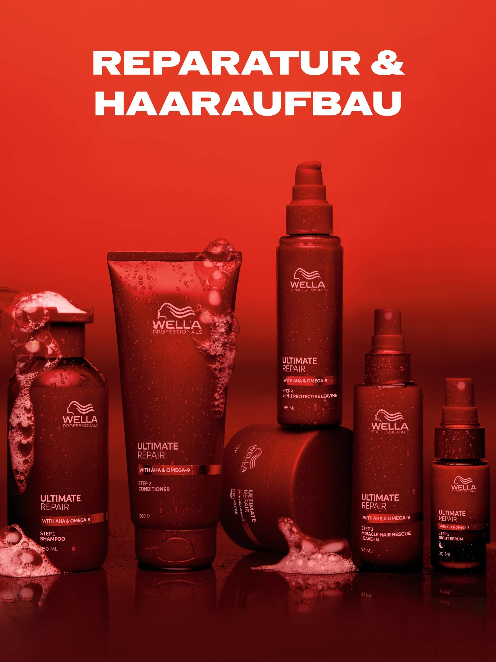 Aufnahme des Haarpflegeprodukts Wella Ultimate Repair.