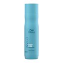 Pack shot of Invigo Balance Aqua Pure Shampoo. Blue bottle with EIMI logo
