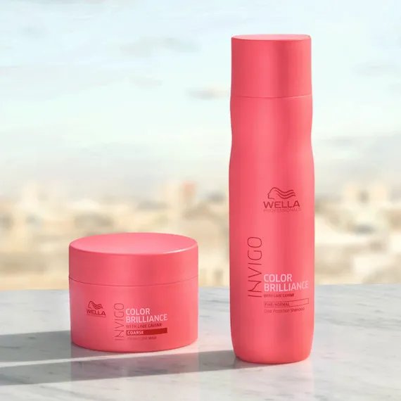 INVIGO Color Brilliance Mask and Shampoo side by side.