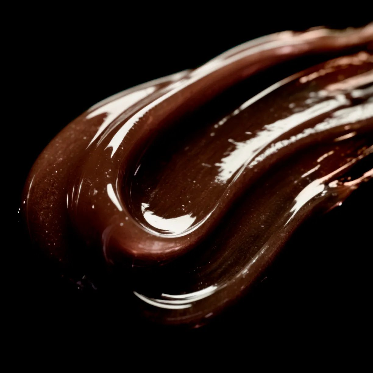 Primo piano di uno swatch di Cellophane Semi-Permanent Colour Gloss color marrone espresso