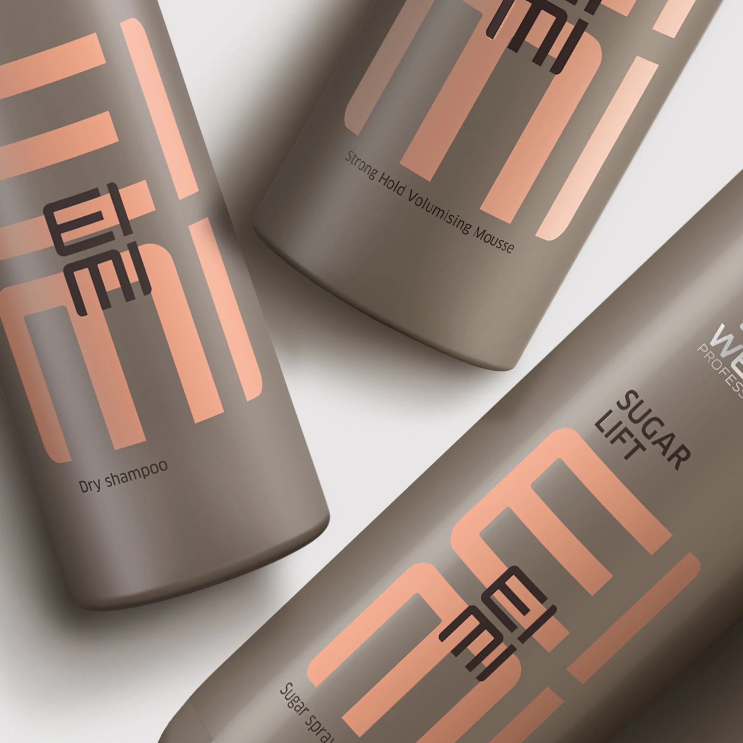 Wella EIMI hair styling products.