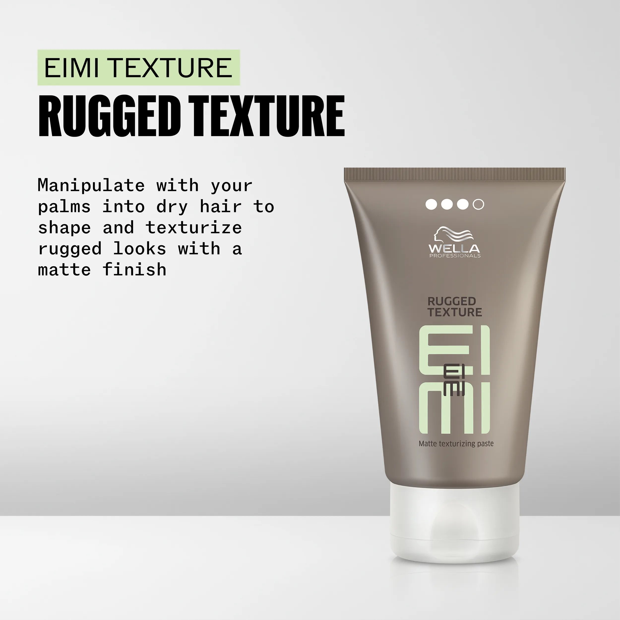 Image showing Wella EIMI Rugged Texture and instructions.