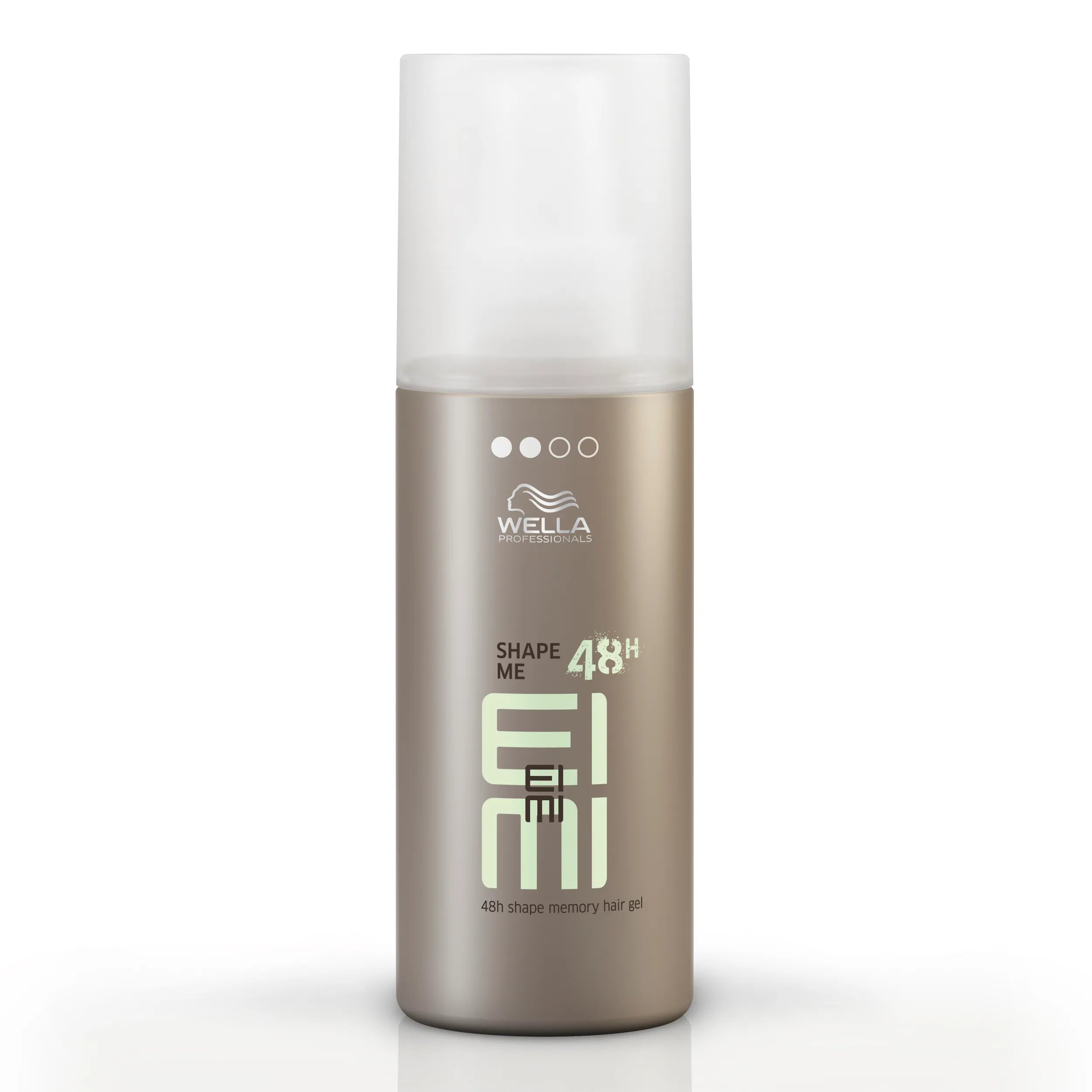 Wella EIMI Shape me packshot - a  tub with a white lid and mint green EIMI logo.