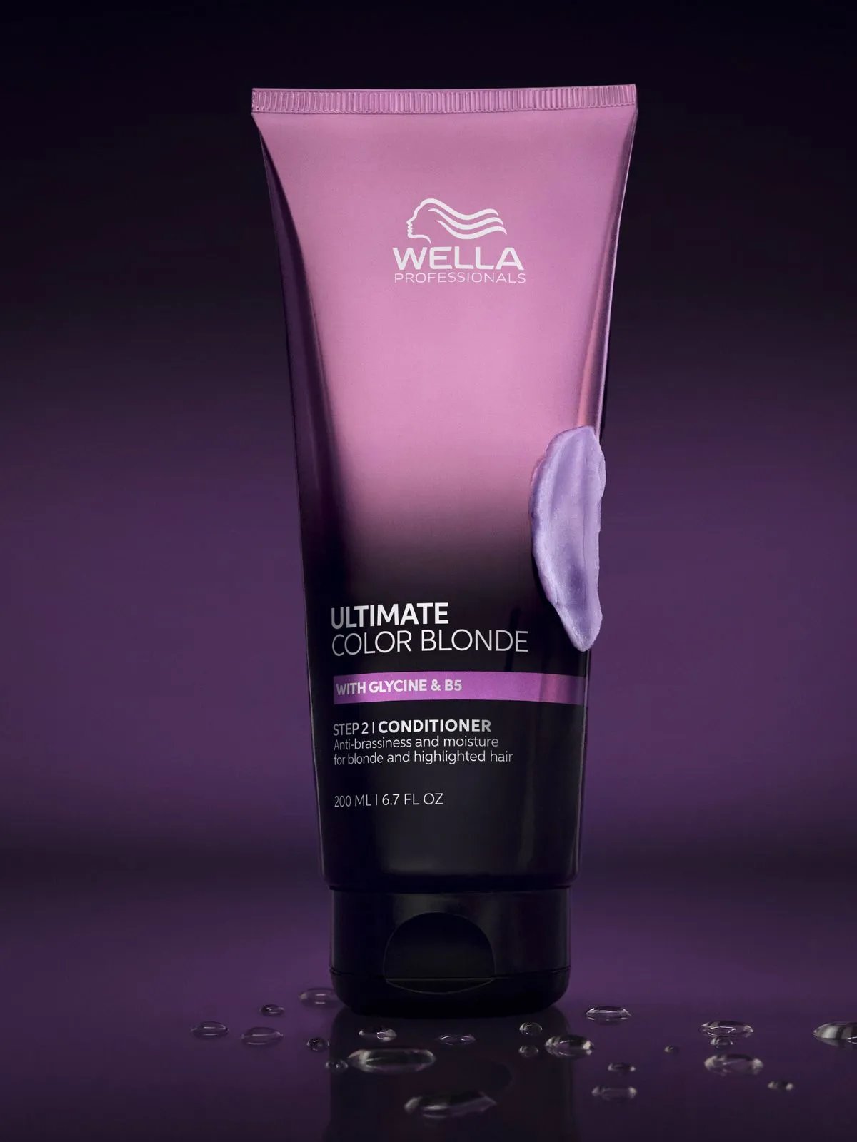 ULTIMATE COLOR BLONDE Conditioner against a purple background.
