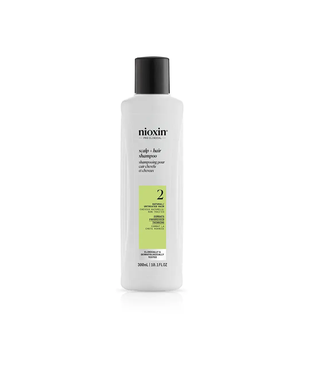 Nioxin System 2 shampoo bottle against white background