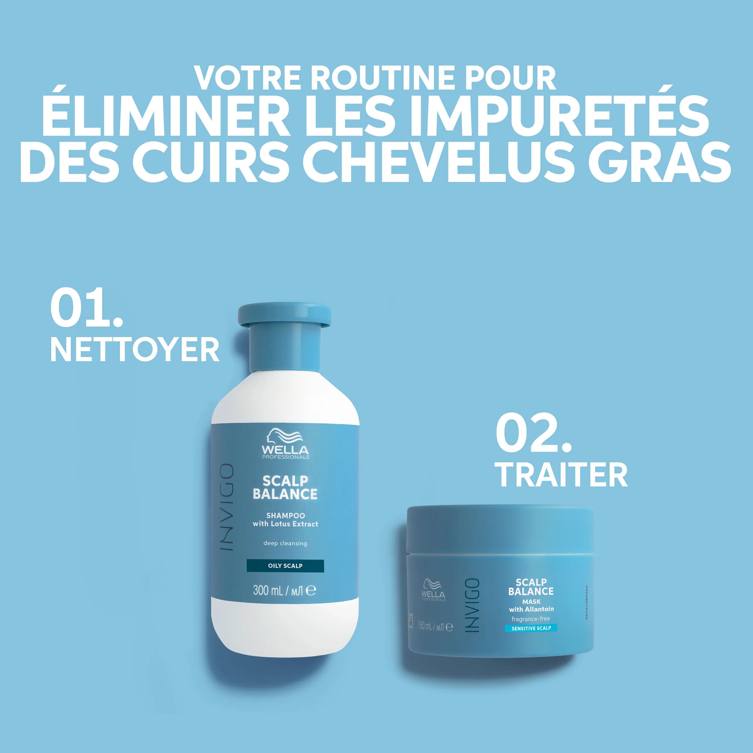 Invigo Balance routine pour éliminer les impuretés des cuirs chevelus gras
