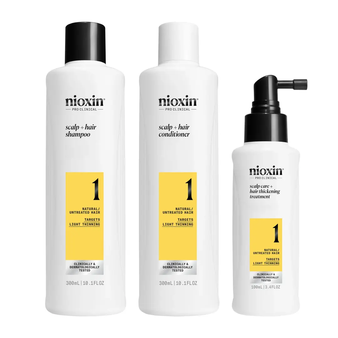 Nioxin Full Size System Kit 1 Products against white background