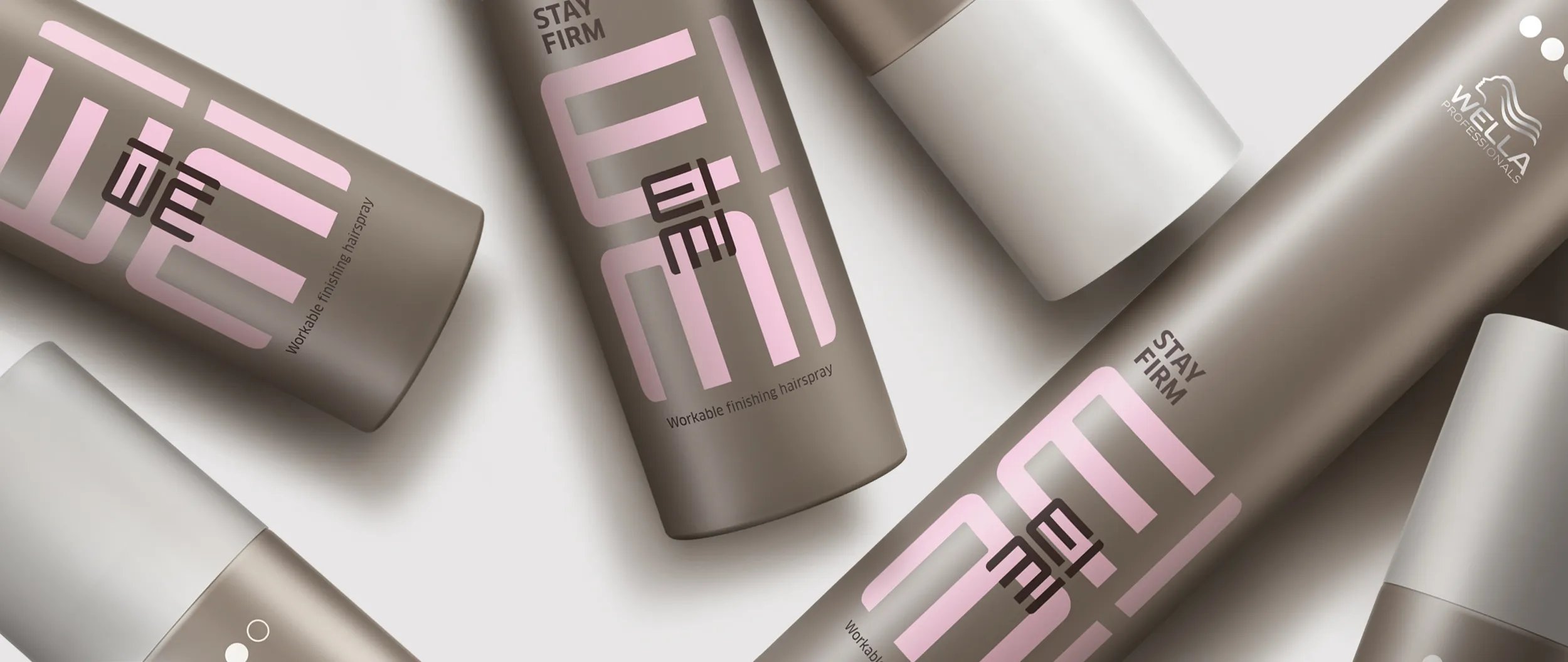 Wella EIMI Hairspray cans.
