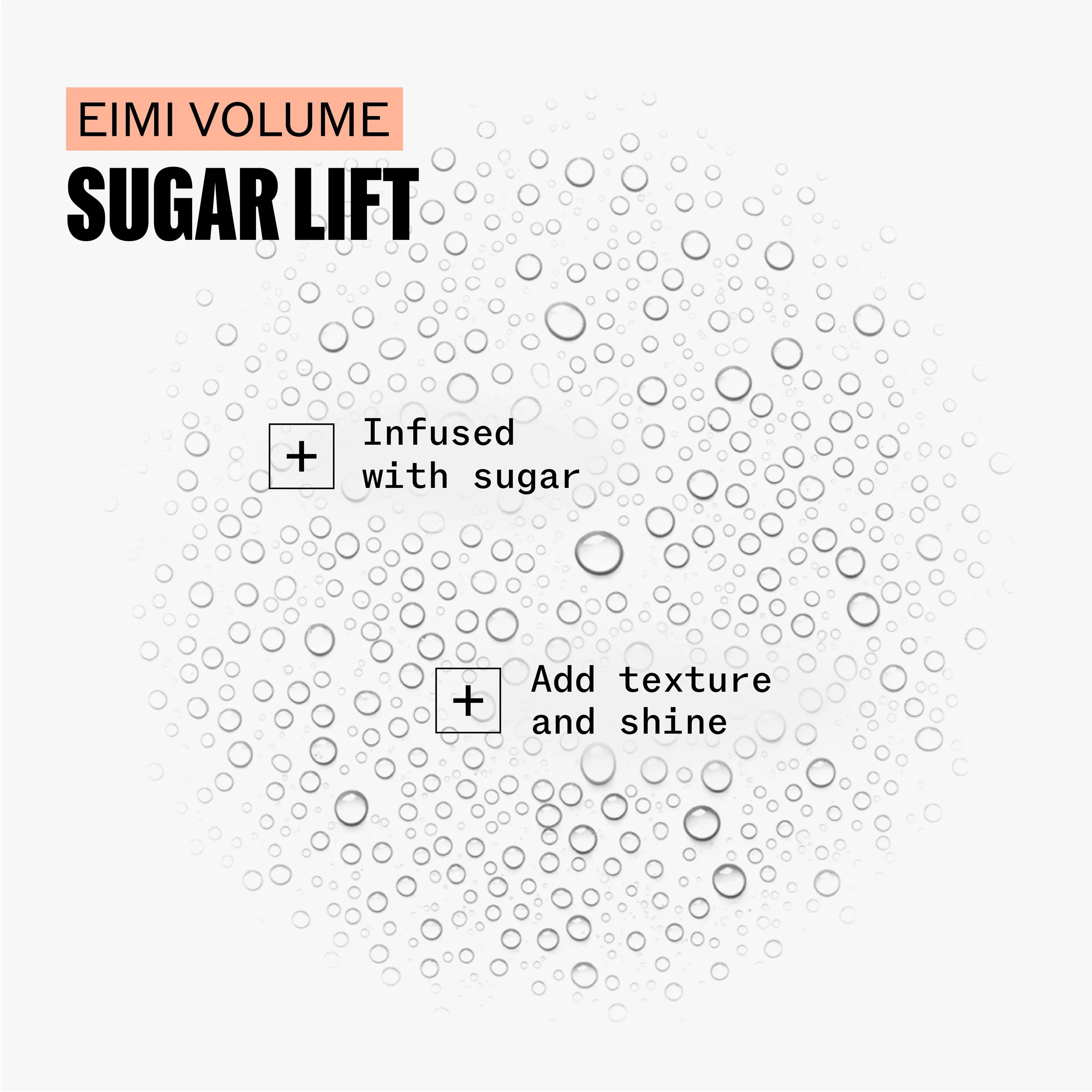 Illustration highlighting the benefits of Wella EIMI Sugar Lift.