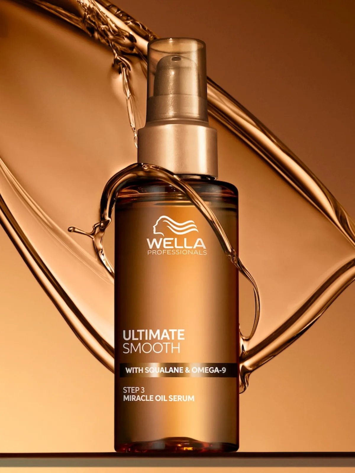 ULTIMATE SMOOTH Miracle Oil Serum on a gold background.