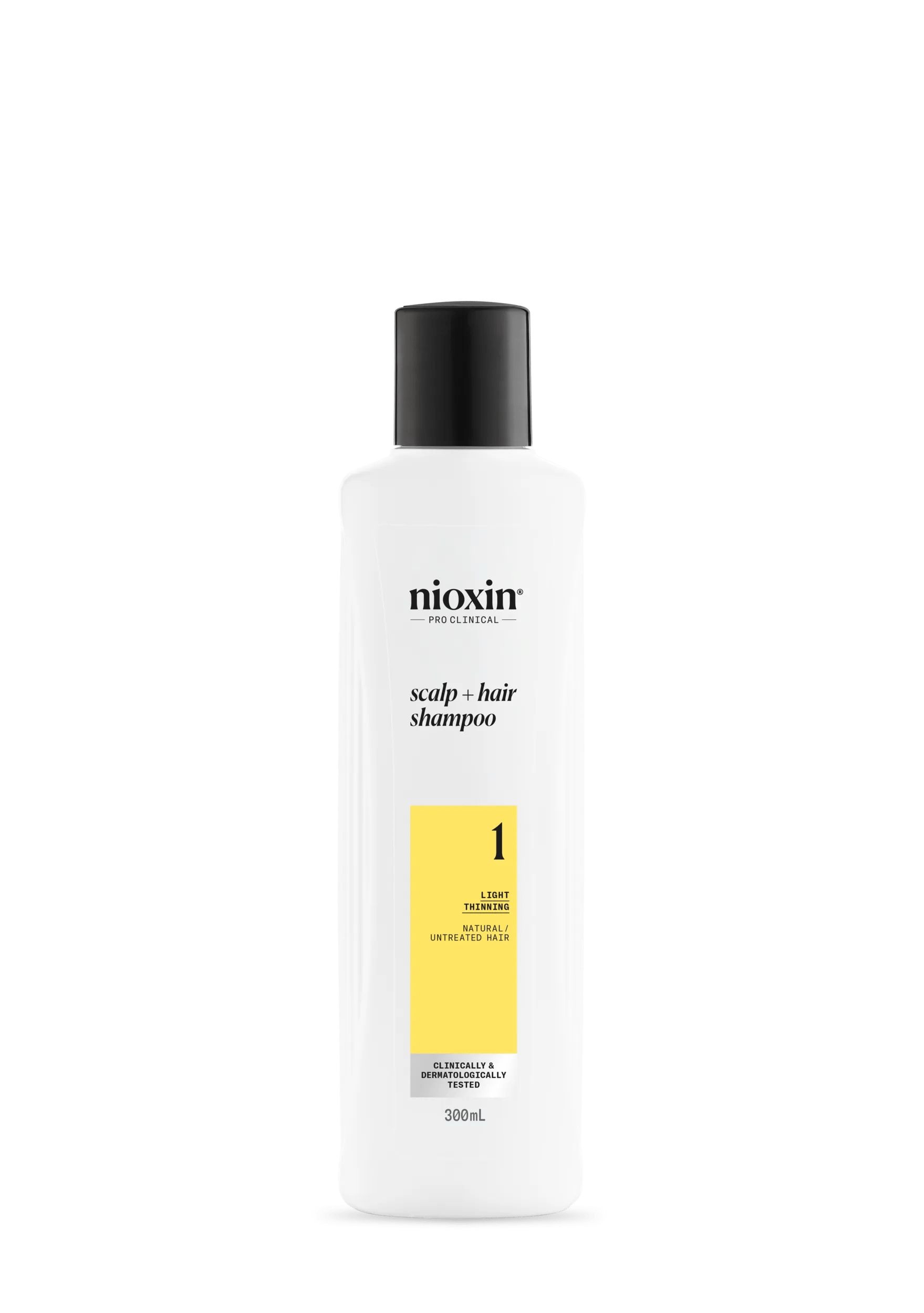 Nioxin System 1 Scalp + Hair Shampoo bottle against white background