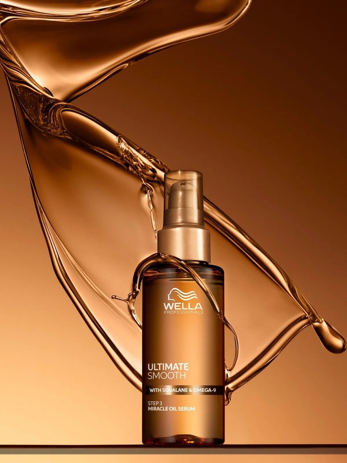 ULTIMATE SMOOTH Miracle Oil Serum on a gold background.