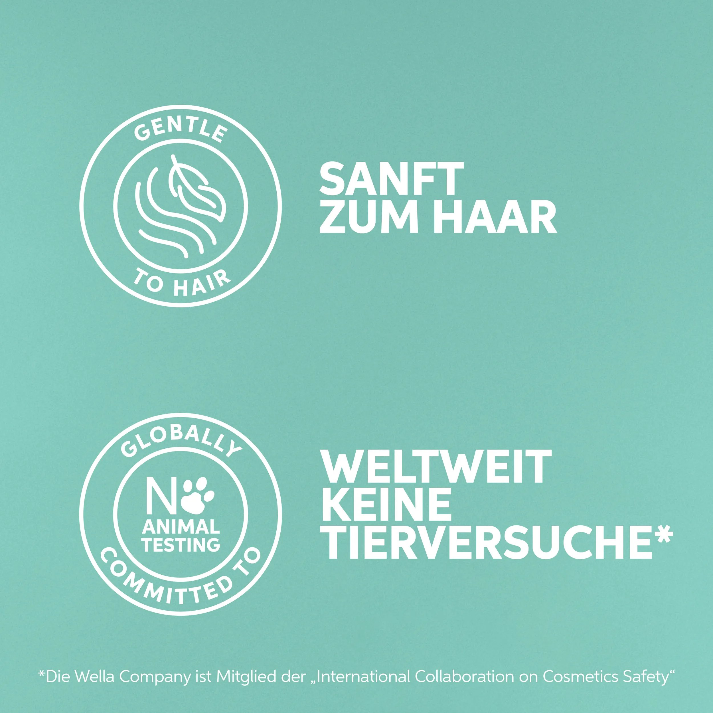Bild das aufzeigt, dass das Produkt sanft zum Haar ist und nicht an Tieren getestet wurde
