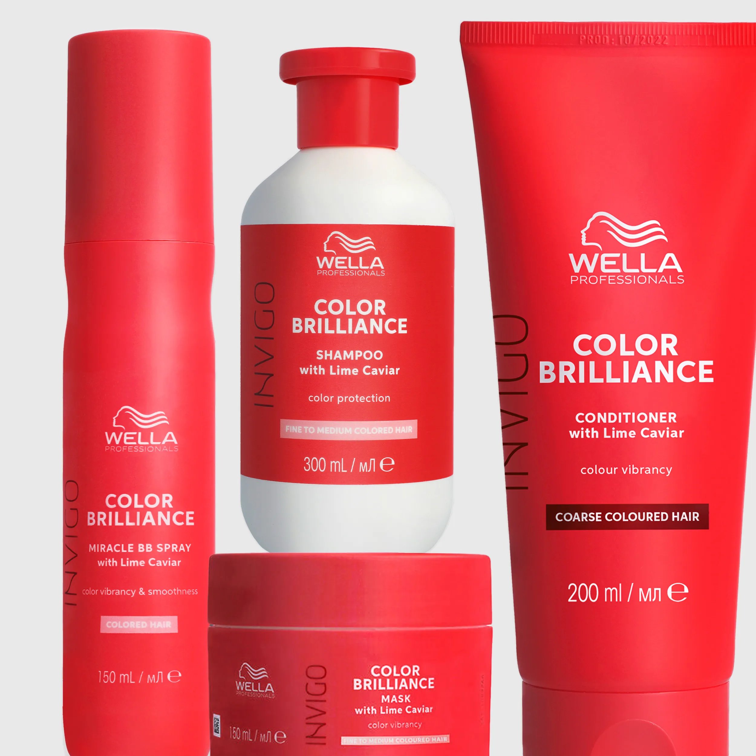 Image of Wella Professionals Invigo brilliance shampoo, conditioner and mask.