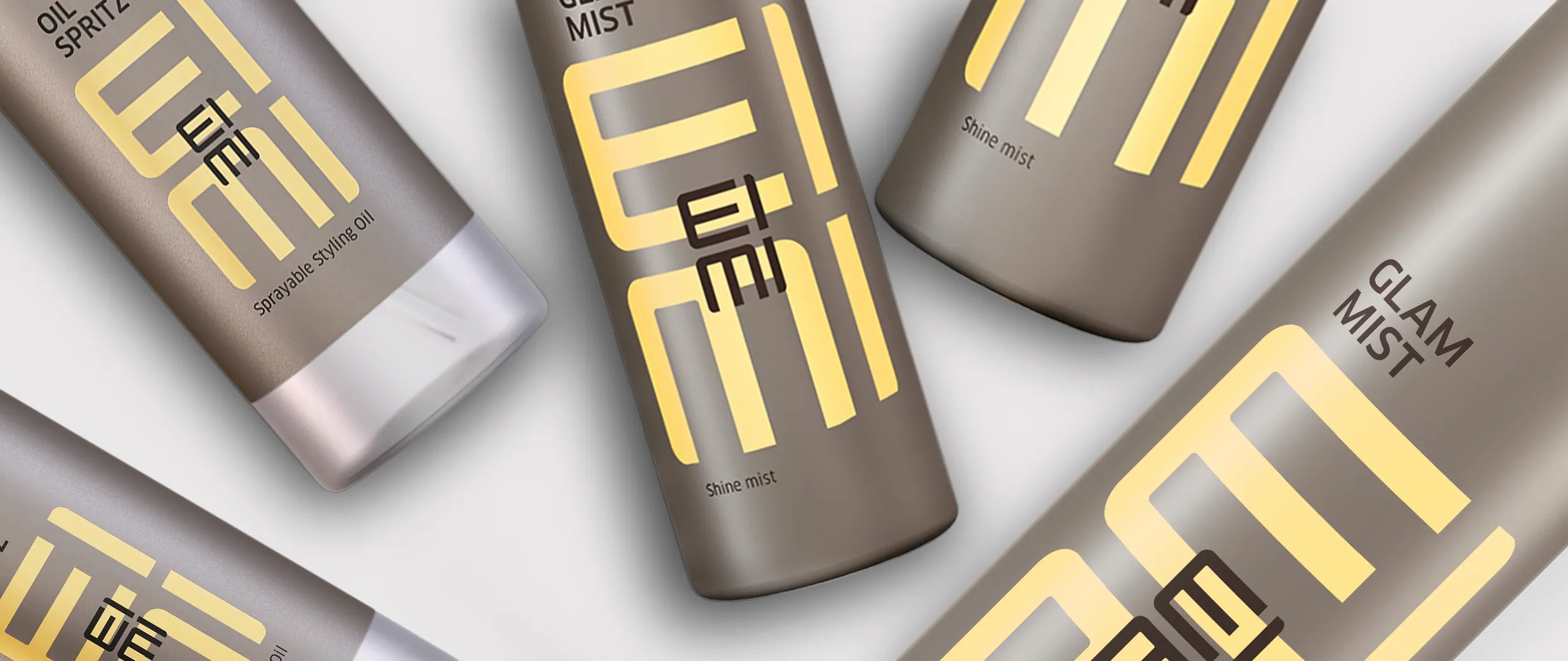 Wella EIMI Shine hair styling products.
