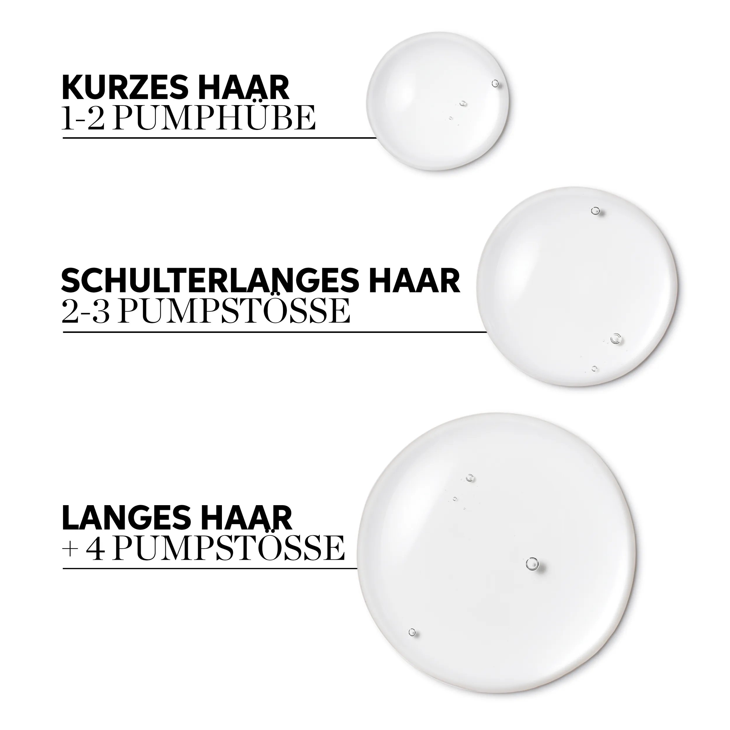 Produkt-Swatch von der Wella Professionals Invigo Volume Crystal Mask und Anleitung wie viel Produkt für welche Haarlänge verwendet werden soll
