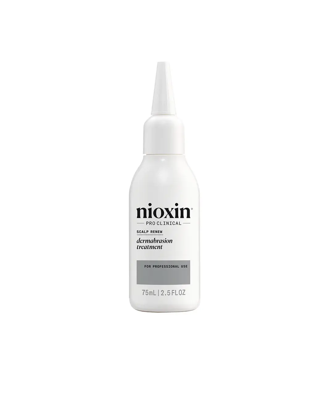 nioxin dermabrasion treatment bottle against white background