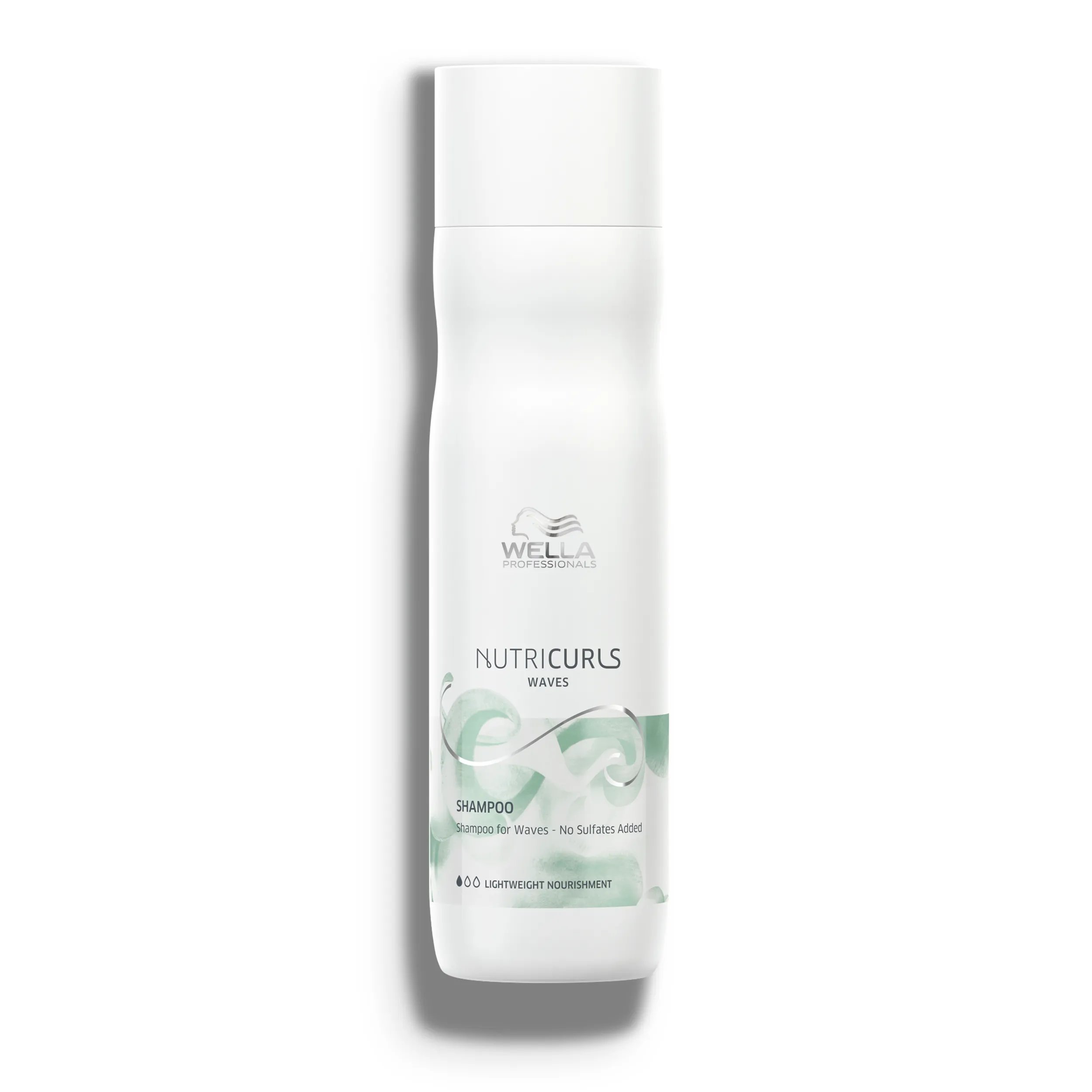 A bottle of Wella Professionals NutriCurls Waves Shampoo.