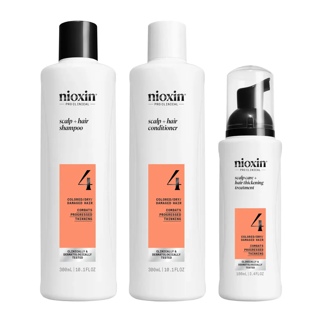 Προϊόντα Nioxin Full Size System 4 Kit προϊόντα σε λευκό background